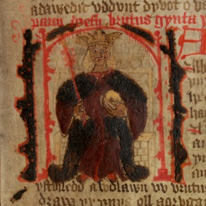 Peniarth MS 23C, f.10: a Welsh translation of the 'Historia Regum Britanniae' by Geoffrey of Monmouth,  translated into Welsh as ‘Brut y Brenhinedd’ (‘History of the Kings’).