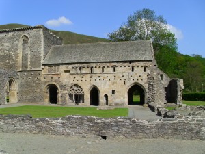 The east claustral range of Valle Crucis abbey.