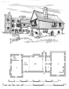 A drawing of the original plan of Hen-blas, home of Huw Buckley.