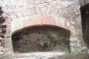 The kitchen at Raglan castle had this grand fireplace. 